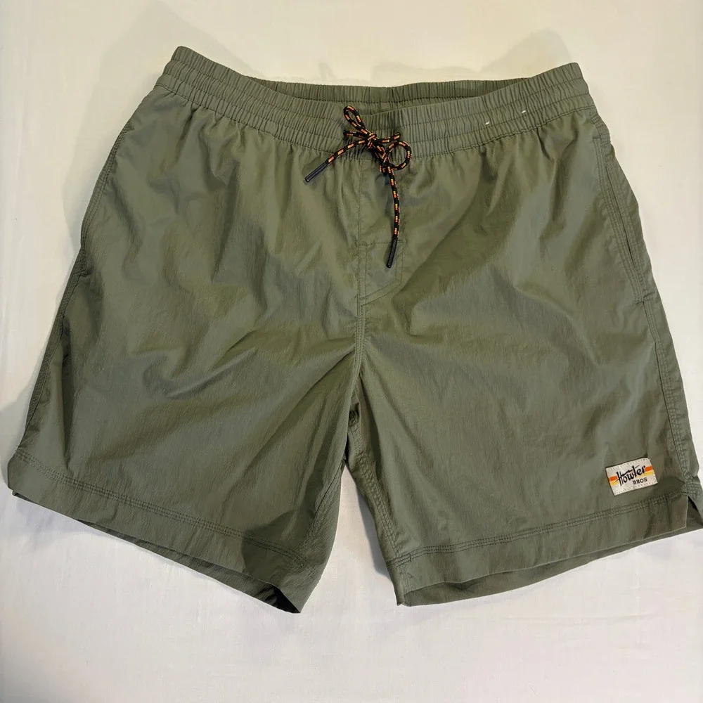 Howler Bros Horizon Hybrid Shorts Mens Medium Green Elastic Waist Nylon Stretch